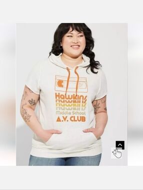 Torrid Stranger Things Hawkins A.V. Club Short Sleeve Hoodie